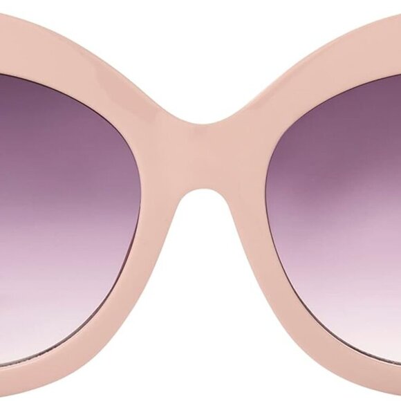 Women's Round Sunglasses Plastic Pink 141mm UVA UVB Impact Resistant Stylish - Picture 3 of 6